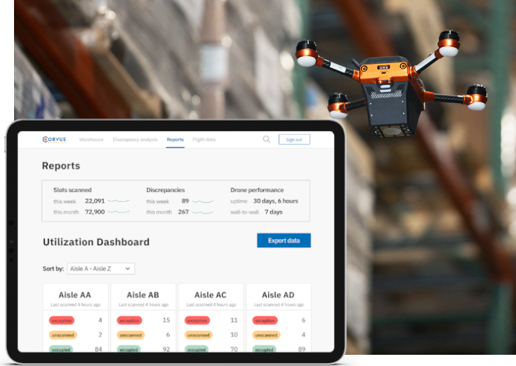 drone scanning inventory