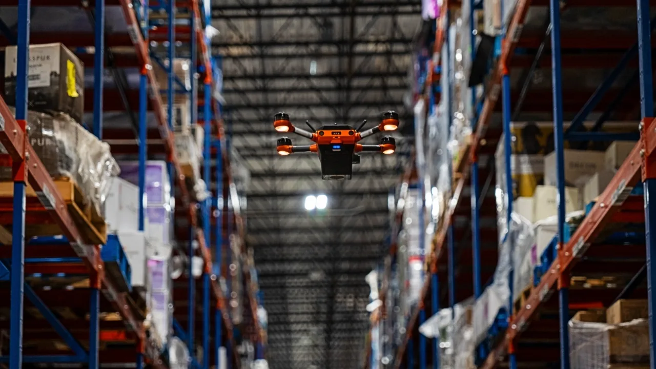 Corvus One autonomous drone at Southern Glazer's distribution center