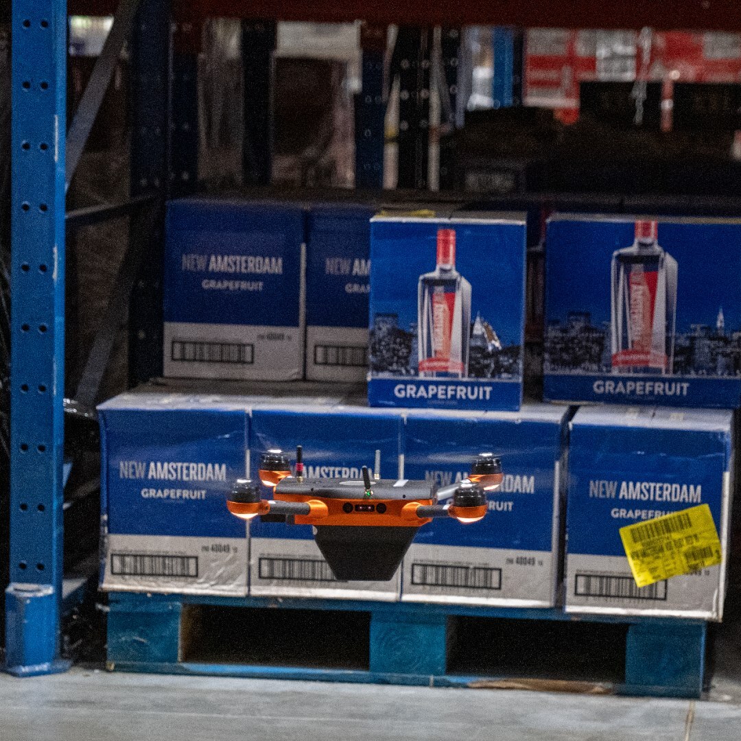 Corvus One drone at a Southern Glazer's Wine and Spirits distribution center