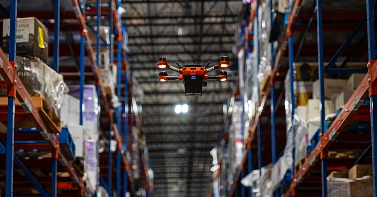 Corvus One drone at a Southern Glazer's Wine and Spirits distribution center